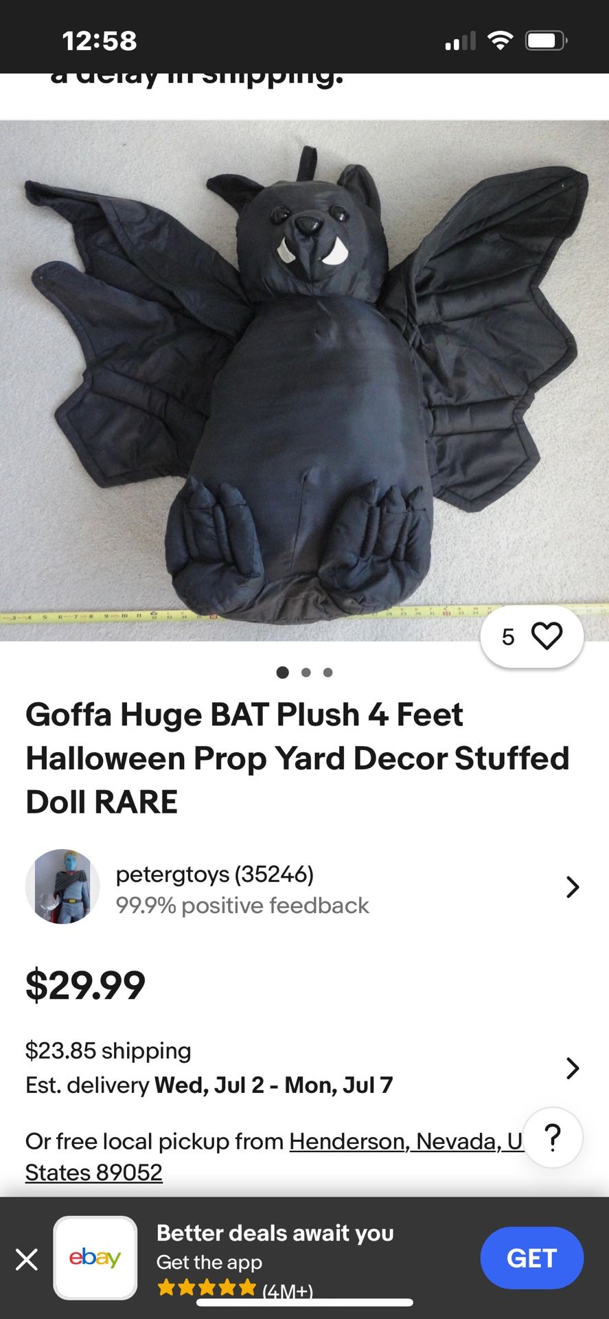 Huge Bat Plush