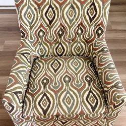 Mid-Century Ikat Pattern Accent Chair