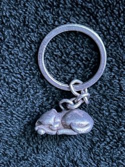 Tiffany & Co. 925 Sterling Silver Sleeping Cat Keychain RARE