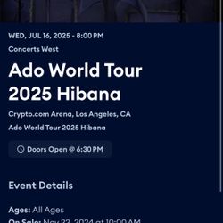 ADO LA JULY 16 tickets