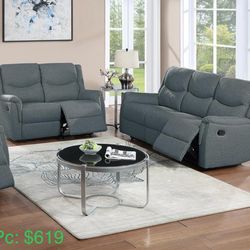2 Pc Recliner Sofa And Loveseat Set 