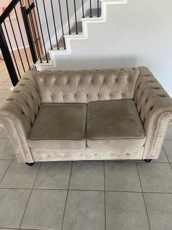 Chesterfield Velvet Loveseat