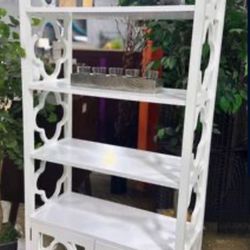 Brand New Tall Decorative White Bookshelf Storage Cabinet 