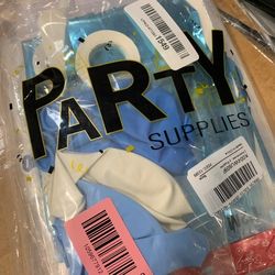 🎈 Complete Party Decoration Kit - Blue & White (New)