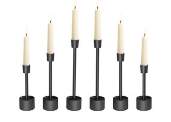 6 Pack Black Modern Farmhouse 7.8 lbs Heavy-Duty Solid Non-Tipping Taper Candle Holders