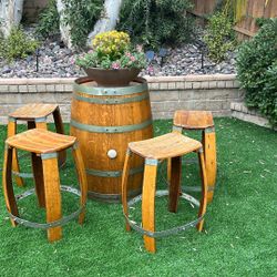 Wine Barrel Table And Chairs