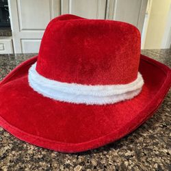 Red Velvet Santa Western Cowboy Hat