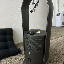 Bladeless Tower Fan Air Purifier HEPA Filter Black