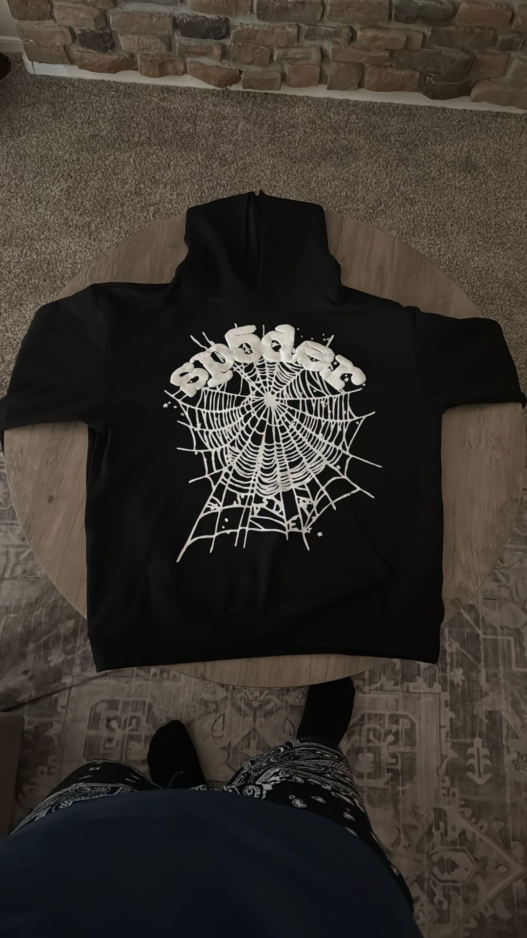 Spider Hoodie Black And White