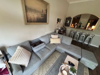 Couch with storage console