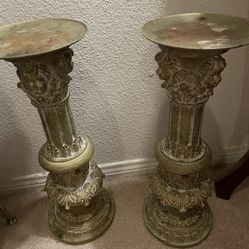 2 Vintage Piller Candle Holder