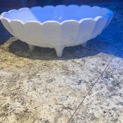 Milk Glass Fruit Bowl