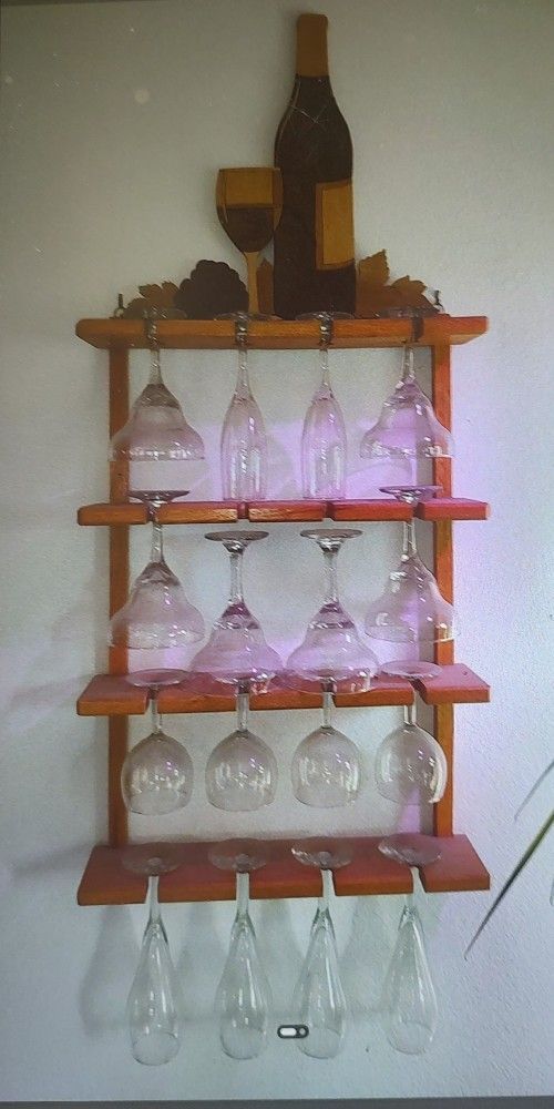 Wooden Wine glass Rack With Custom Top 