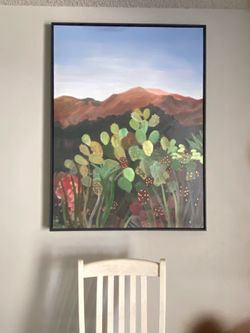Prickly Pear Cactus Wall Art 48”x36”