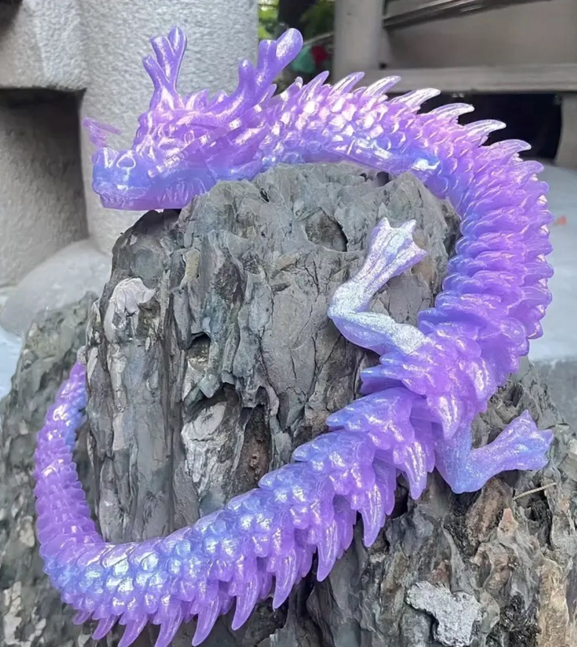 35 Inch Huge Dragon Crystal Blue And Purple Color
