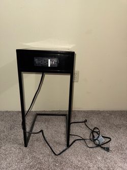 25 inch Black Metal Nightstand