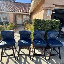 Set Of 4, Swivel Counter Height Stools