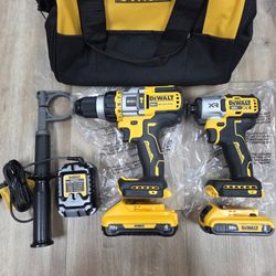 NEW DeWalt 20V Flexvolt Brushless Hammer Drill & XR 3-Speed Impact Driver Combo Kit