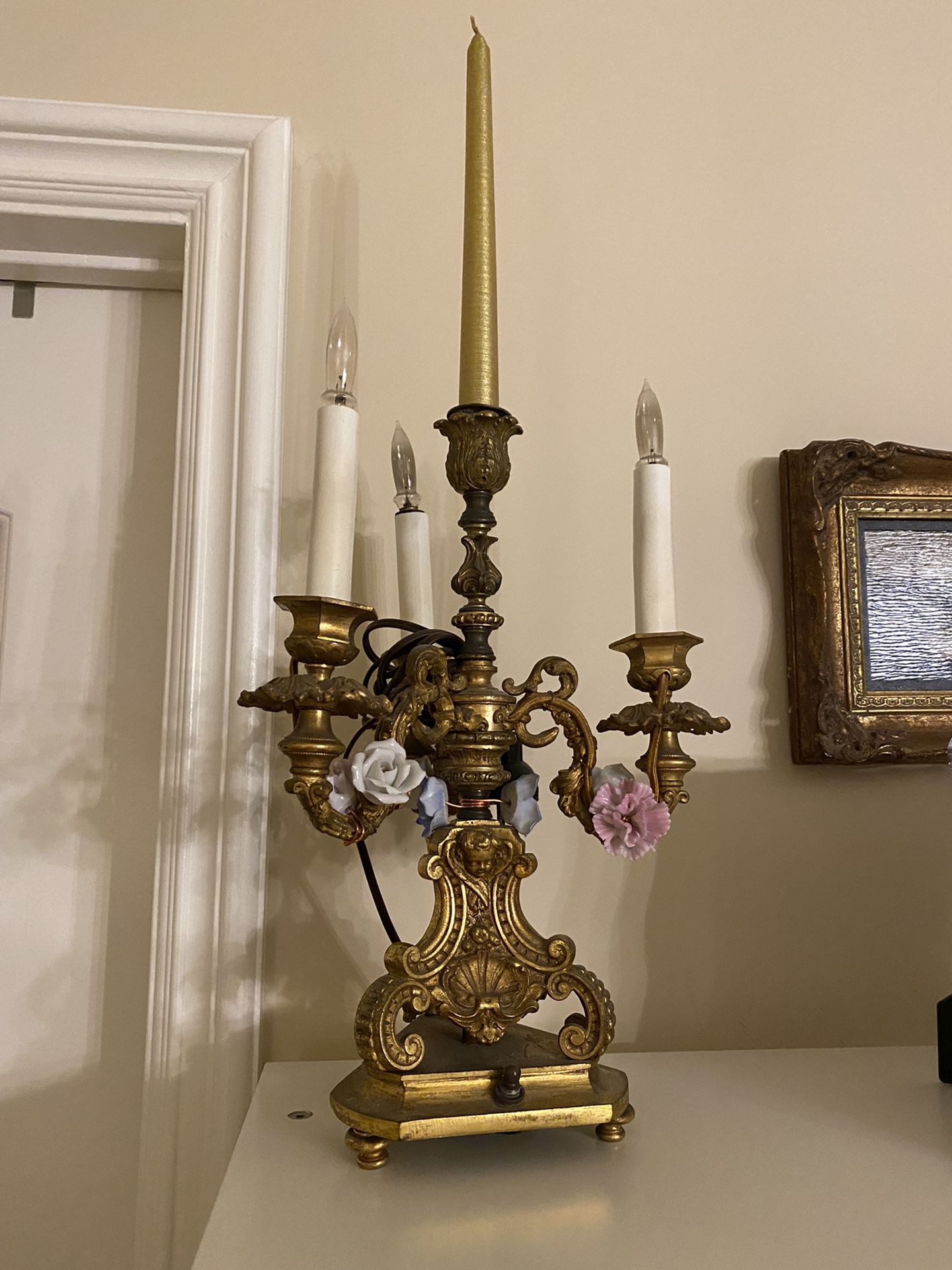 Antique Brass Candelabra Light