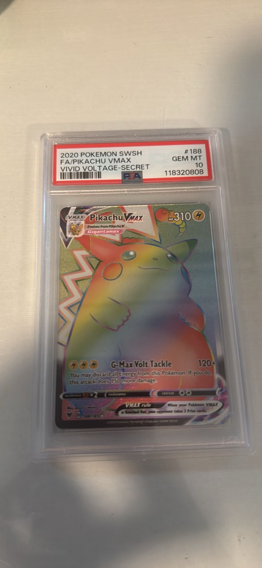 PSA 10 Pikachu Vmax 188