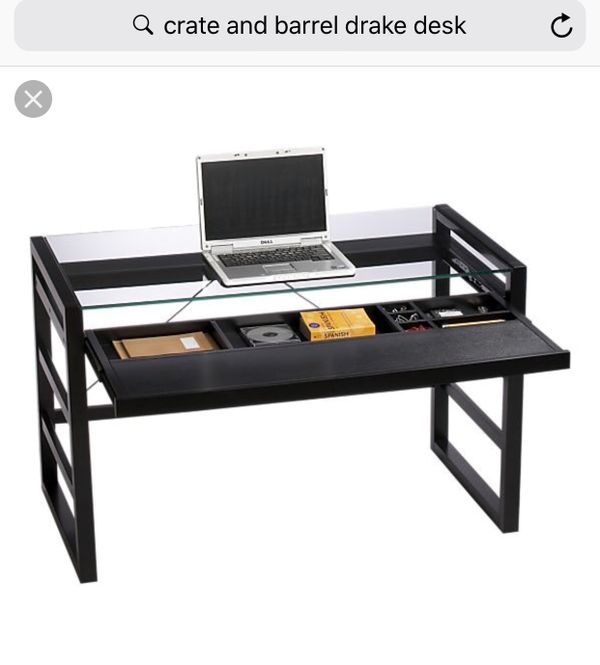 Crate Barrel Drake Desk With Keyboard Panel And Underneath