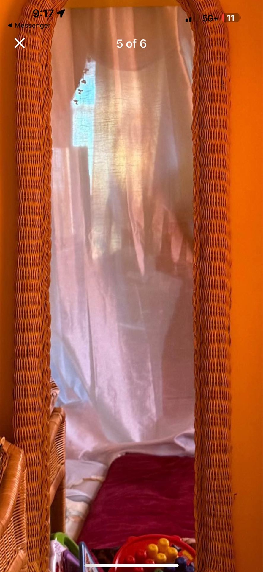 Wicker Hanging Mirror $20