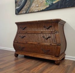 Wood Rattan Bombay chest