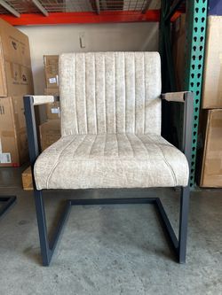 Modern Leather Dining Chairs.  Beige