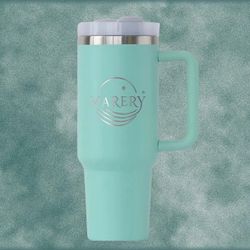 40oz Double Wall Insulated Tumbler with Straw Lid & Carry Handle – Travel Cup for Hot & Cold Drinks