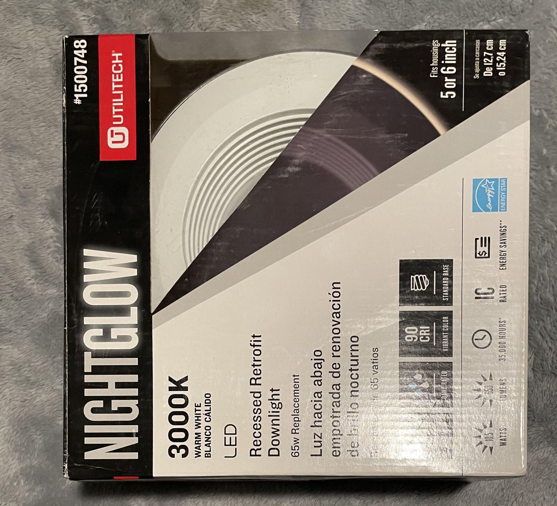 Utilitech Night glow LED 5” Or 6” White Recessed Down Lights