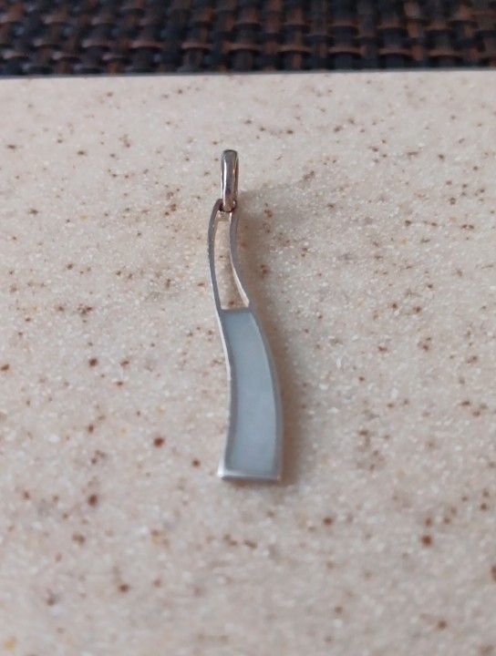 Mother Of Pearl Designer STAMP .925 Pendant