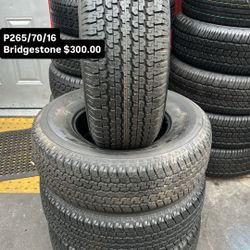 P265/70/16 Bridgestone Semi New All Four 98 % TREAD LIFE | ❗Ask For Availability / Pregunta Por Disponibilidad ❗|