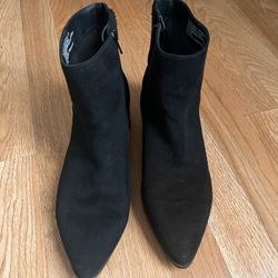 A New Day Faux Suede Black Ankle Boots