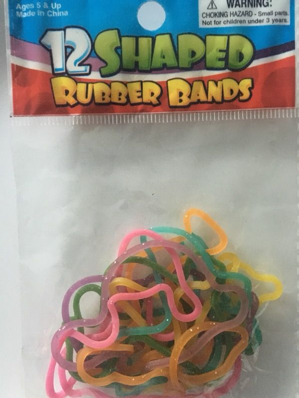 Glitter Animal Shaped Rubber Bands