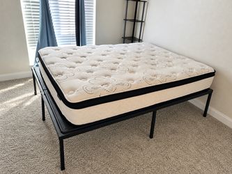 Euro Top Queen Mattress + Bed Frame