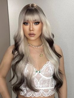 Heat resisting hair wig ombre