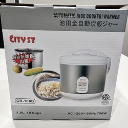 CITY ST Stainless Steel Rice Cooker (10 Cups)