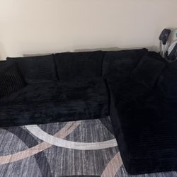 SOFA WITH L CHAISE (BLACK)