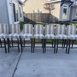 6 Cloth Bar Height Chairs 