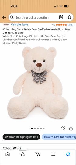 White Teddy Bear 47”