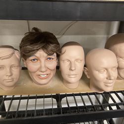 Male And Female, Life-Size, Mannequin, Heads, Fiberglass