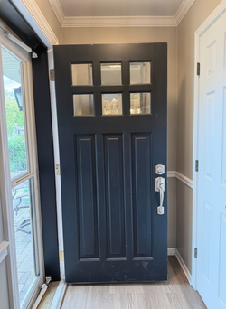 Black 9-Lite Fiberglass Entry Door with Hardware