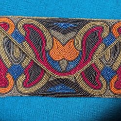 Beaded Multi-Color Geometric Clutch Purse Envelope Design Evening Bag