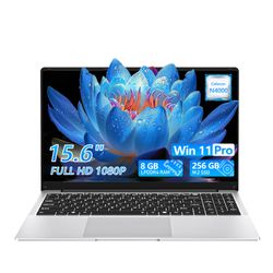 New 15.6 Inch Laptop Computers, 8GB RAM 256GB SSD, Lightweight Lap top with Celeron N4000 (Up to 2.60GHz), 1920x1080 FHD Display, 180 ° Open, Win 11 P