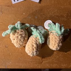 Three Pineapple Keychains Crochet