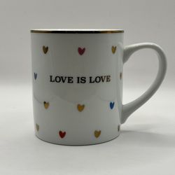 Williams Sonoma 'Love is Love' Ceramic Mug with Heart Pattern - Dishwasher & Mic