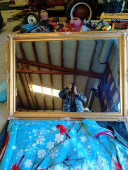 Beautiful Vintage Mirror Almost 5ft Wide Very Heavy Must See Was Grandmother