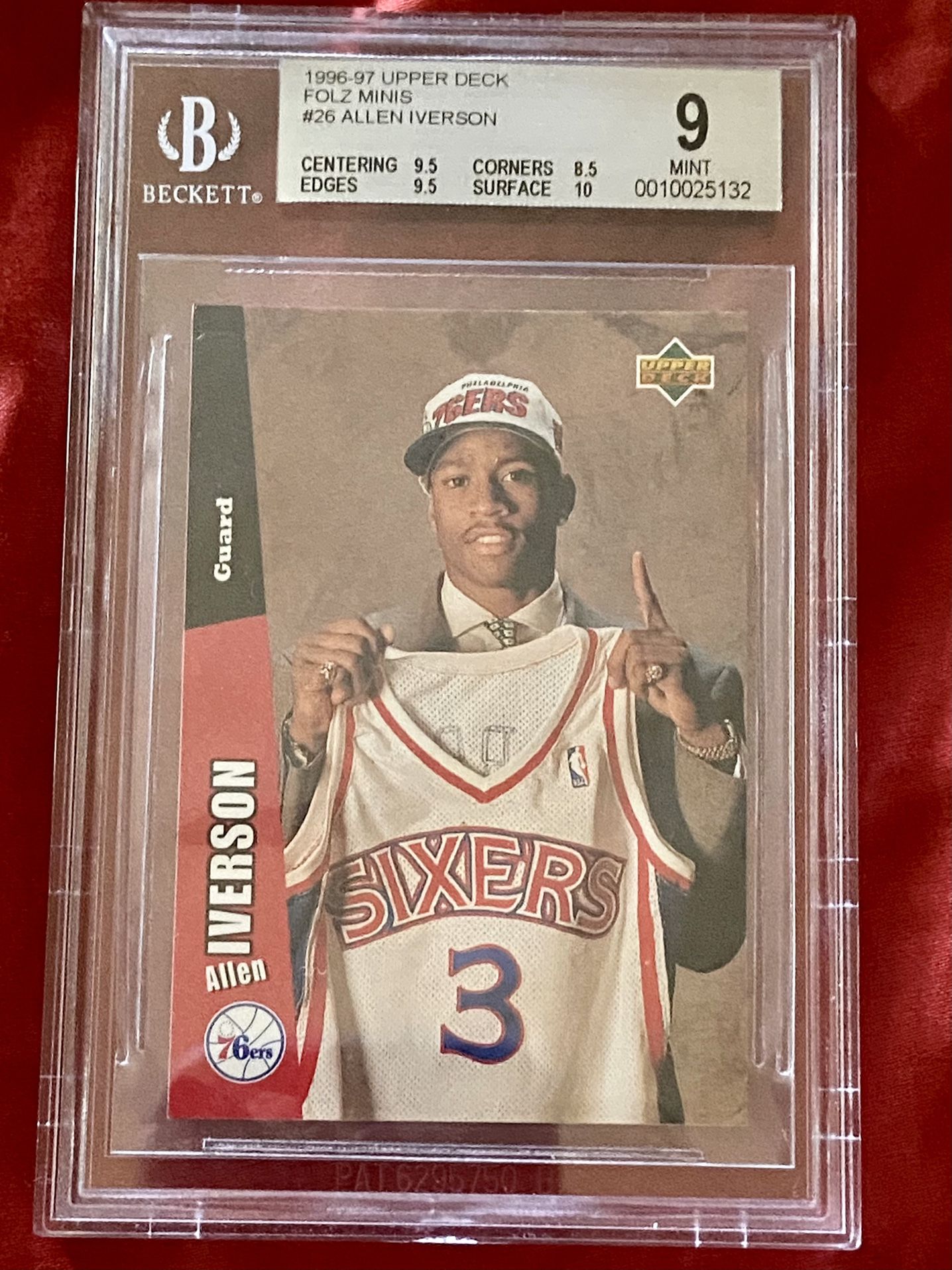 ALLEN IVERSON 1996/97 UPPER DECK FOLZ MINI ROOKIE CARD #26