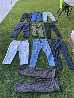 Lot of 10 women’s pants size 5-6 medium levy’s 511 slim,simply Vera Vera wang,American eagle xersion levy’s 710 skinny all in motion , faded glory nau