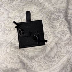 Black stainless steel black jack earrings